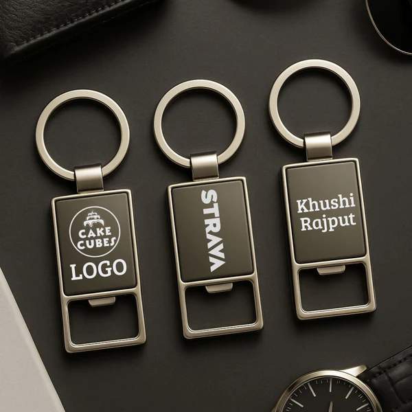2-in-1 Sleek Metal Keychain with Built-in Bottle Opener