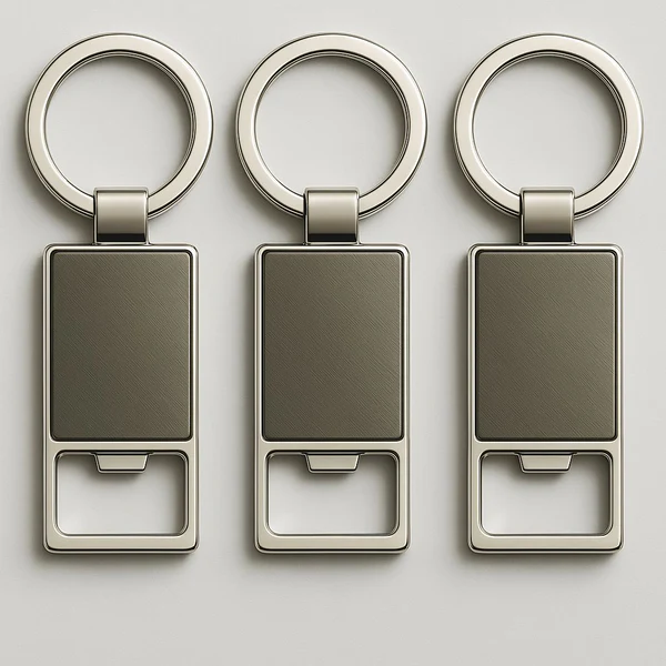2-in-1 Sleek Metal Keychain with Built-in Bottle Opener