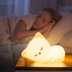Silicon Sleeping Kitty Touch Night Lamp