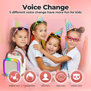 Mini Karaoke Speaker & Mic for Kids with RGB Light