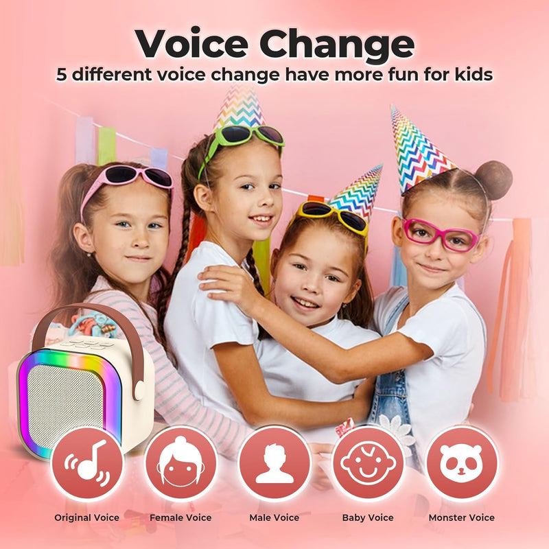 Mini Karaoke Speaker & Mic for Kids with RGB Light
