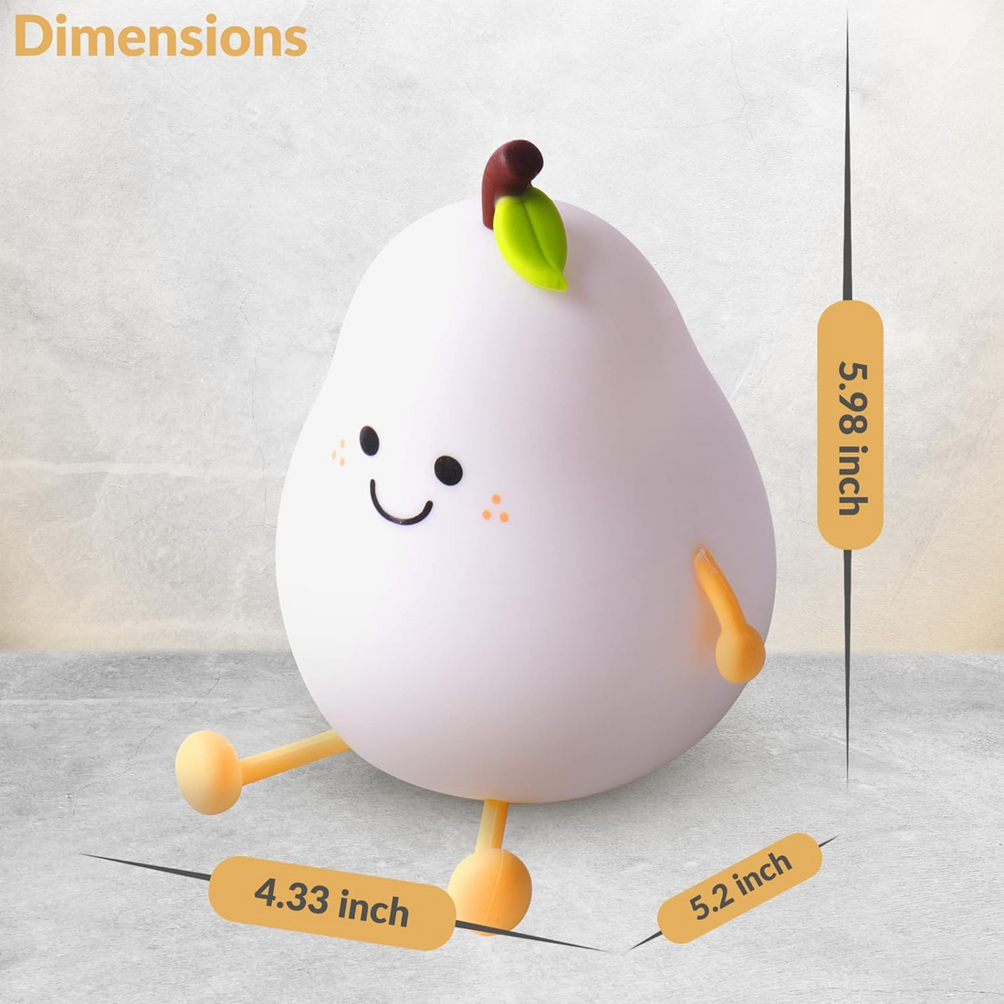 Silicone Pear Touch Night Lamp
