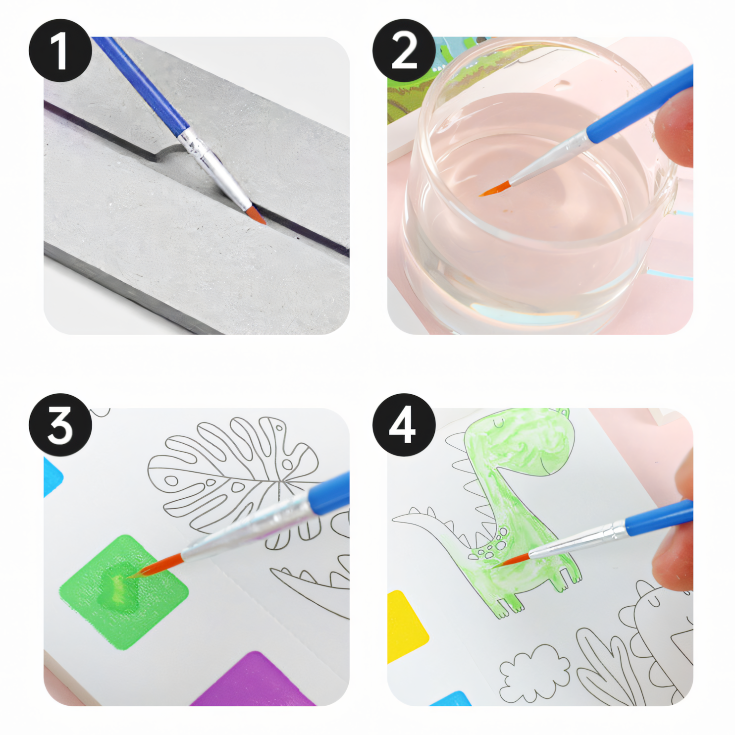 12-Page Watercolor Painting Book + Brush!