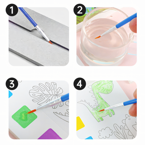 12-Page Watercolor Painting Book + Brush!