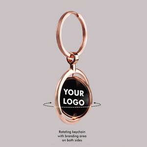 Elegant Dual-Tone Spinning Metal Keychain – Gold & Rose Gold
