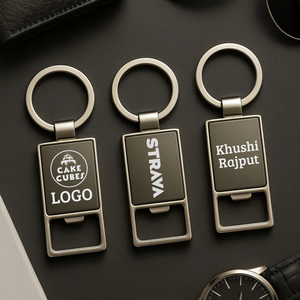 2-in-1 Sleek Metal Keychain with Built-in Bottle Opener