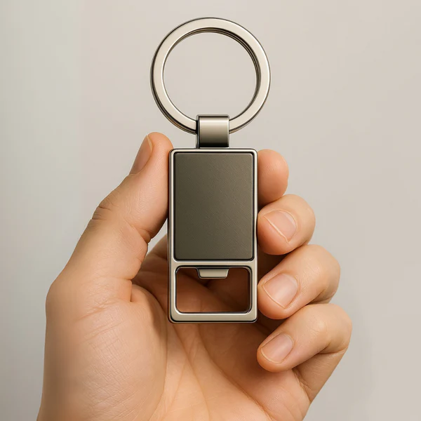 2-in-1 Sleek Metal Keychain with Built-in Bottle Opener