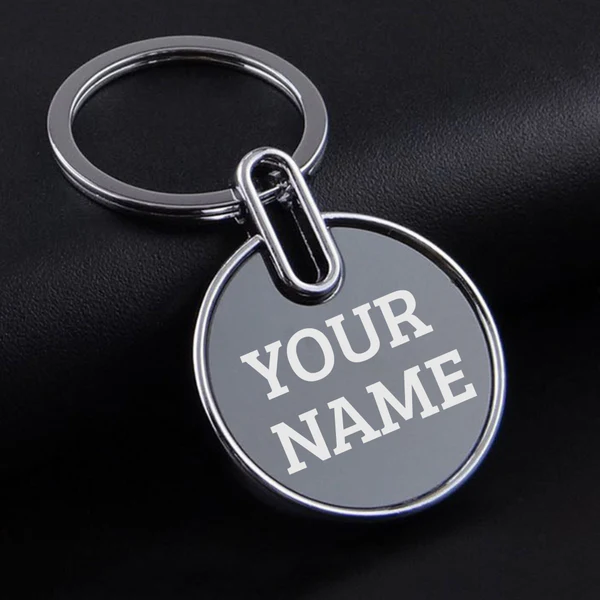Sleek Round Metal Keychain