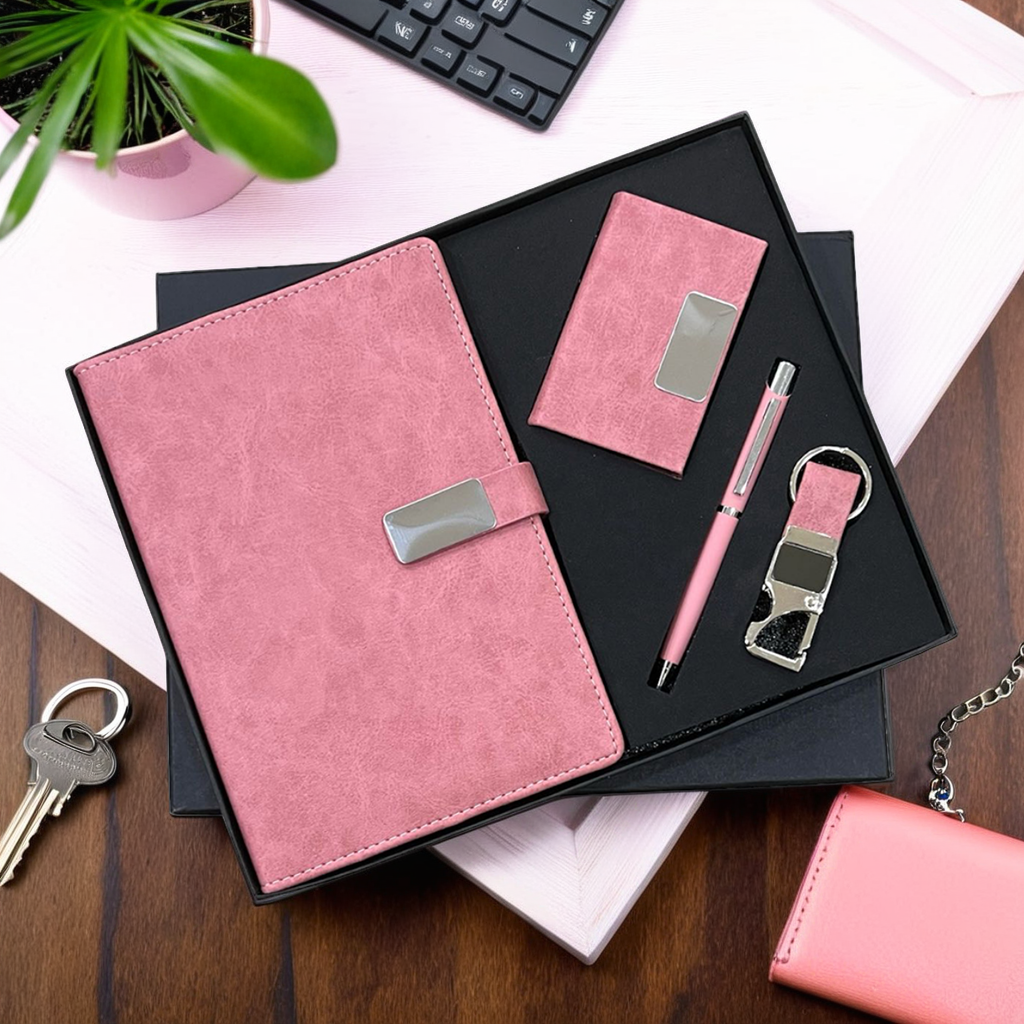 Timeless Elegance: Customise Corporate Gift Set - Diary, Card Holder, Pen, Keychain