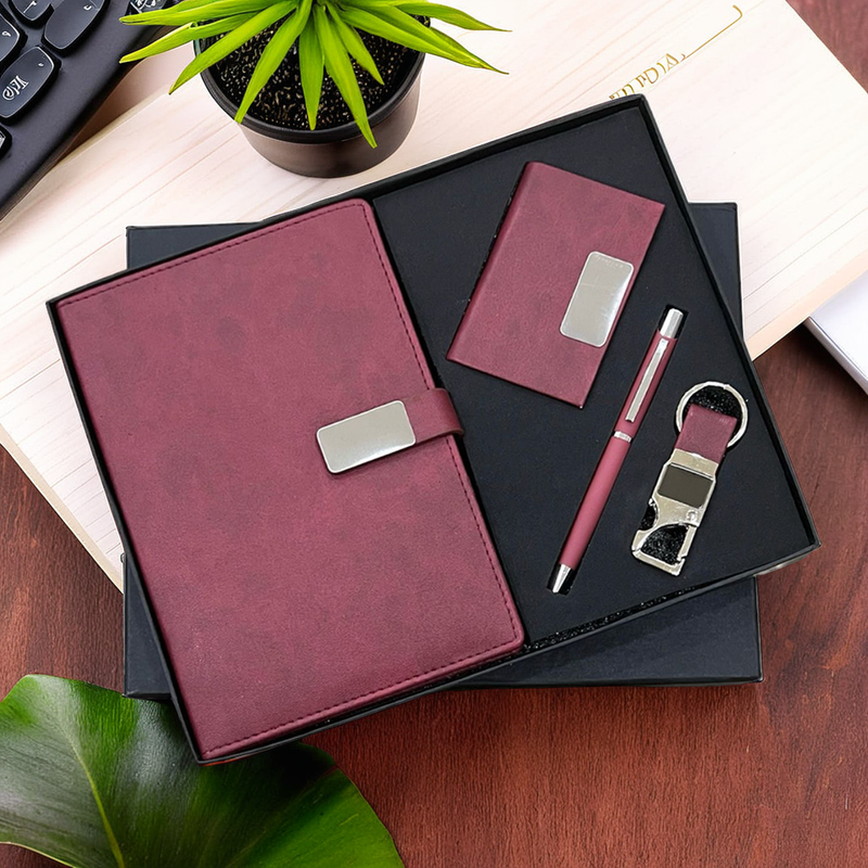 Timeless Elegance: Customise Corporate Gift Set - Diary, Card Holder, Pen, Keychain